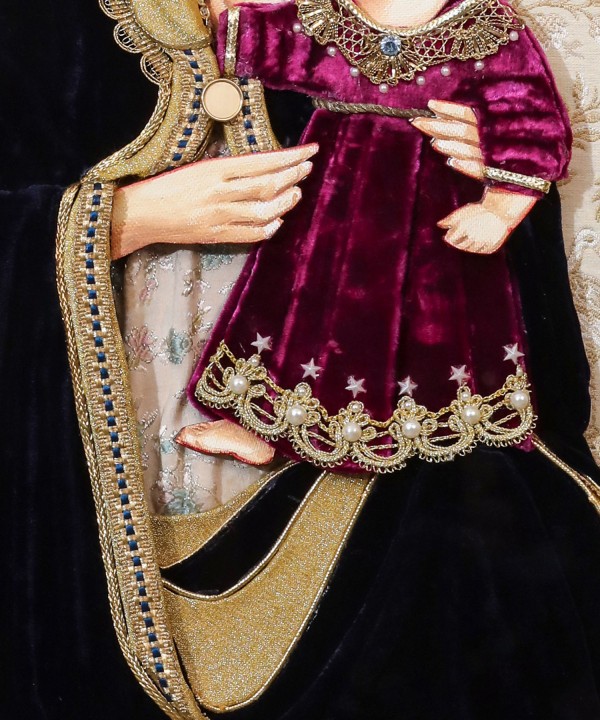 The Virgin Mary And Child In Oil Paint And Fabrics 3D