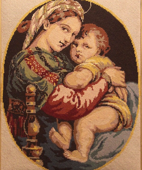 The Virgin Mary And Child Embroidered
