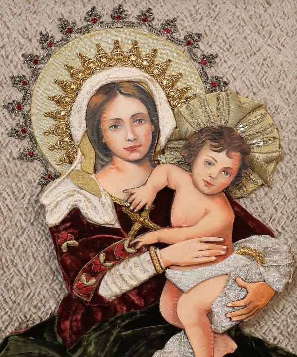 The Virgin Mary And Child 3D Fabrics
