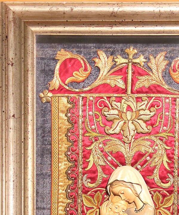 The Virgin Mary And Child In Embroidery